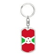thumbnail image 1 of Burundi Flag Keychain Dog Tag Stainless Steel or 18k Gold, 1 of 16
