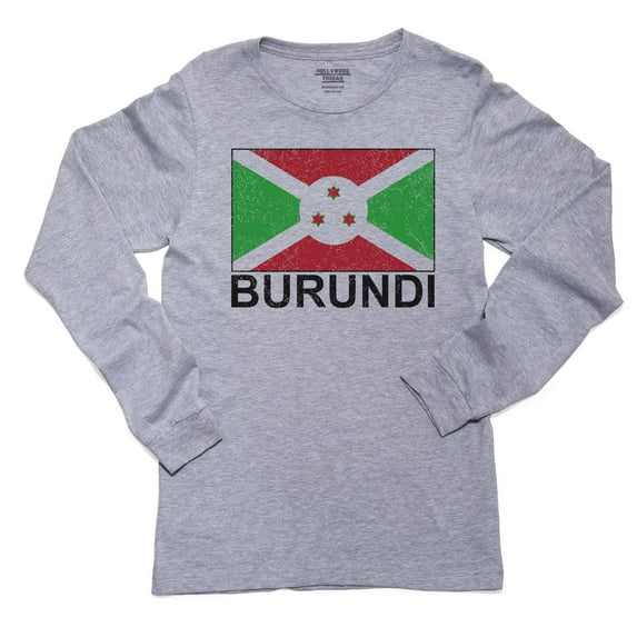 Burundi Flag - Special Vintage Edition Girl's Long Sleeve Grey T-Shirt