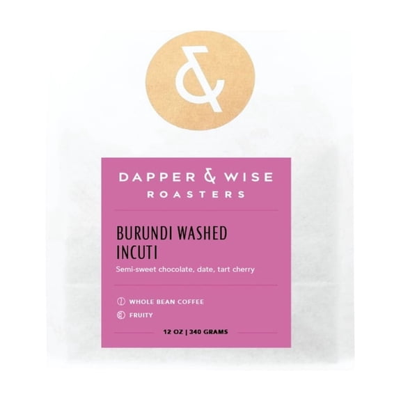 Burundi Washed Incuti - Roasted by Dapper & Wise - Freshly Ground Coffee - 12oz Bag