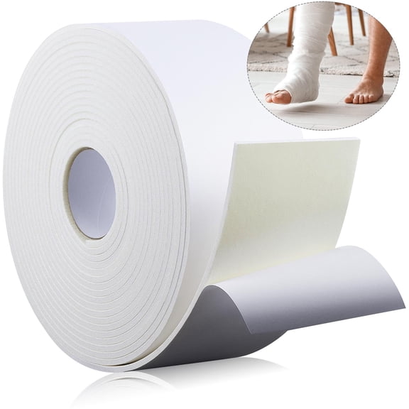 Buryeah 1/4" x 5" x 12 Yard Foam Adhesive Cast Padding Medical Foam with Adhesive Back for Sports Injured Areas, Ball of Foot Cushion, Blister Pads, Foot Pain, Splints and Pad