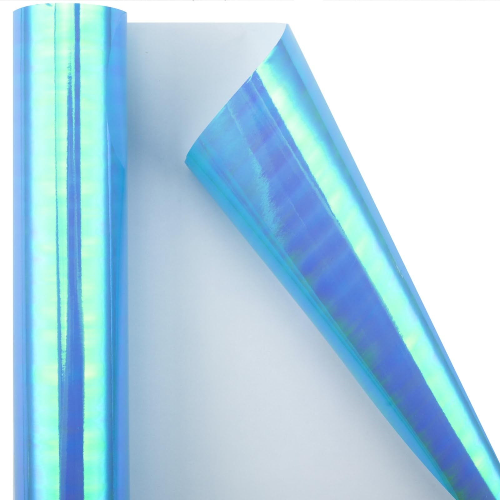 Burymento Holographic IridescentUMRTShiny Sparkle Metallic Glitter Blue Gift Wrapping Paper for Birthday, Valentines, Mothers day, Graduation, Wedding, Fathers day, Christmas (17 IN x 32.8 FT)
