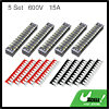 Bus Bar Power Distribution Block 12 Positions Terminal Bus Bar 5 Set 600V 15A Kit