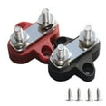 thumbnail image 1 of Bus Bar Terminal Block, Power Stud Battery Junction Post 1/4" Power Distribution Block Positive Negative for Truck RV Boat, Dual Power Stud DC 48V 300A (Red & Black Set), 1 of 9