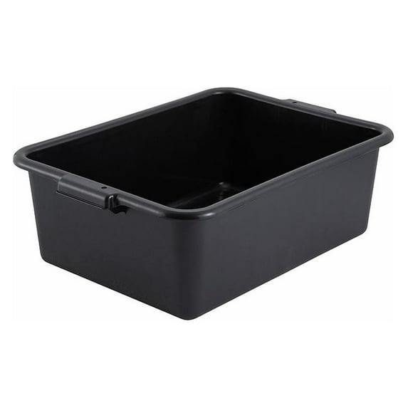Bus Box for Restaurant - 7" Black Bussing Tub - Heavy Duty Commercial Dish Carrier - NSF Listed - Stackable Food Storage Container