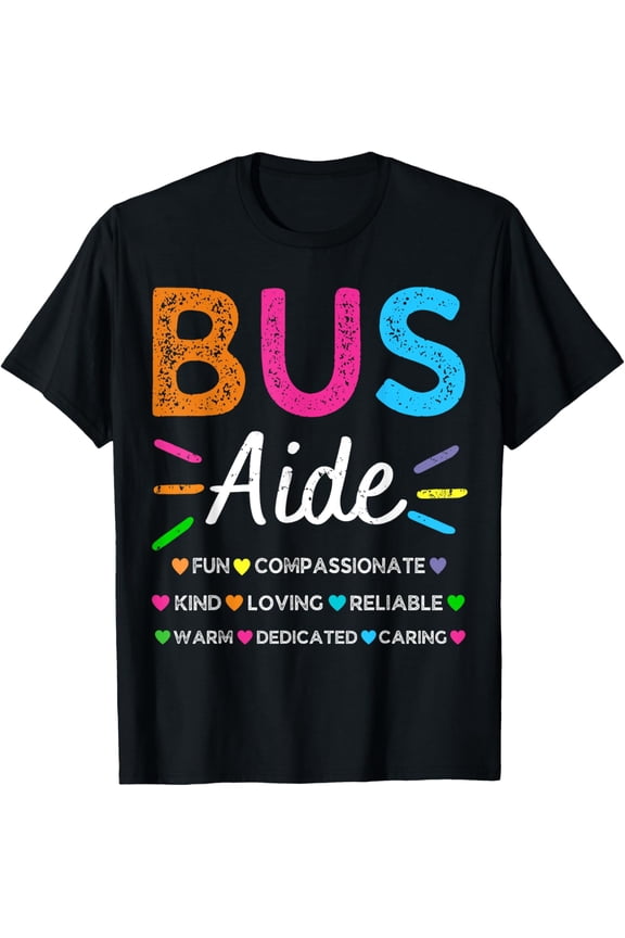 Bus Driver Aide Back to School Matching Group Squad T-Shirt