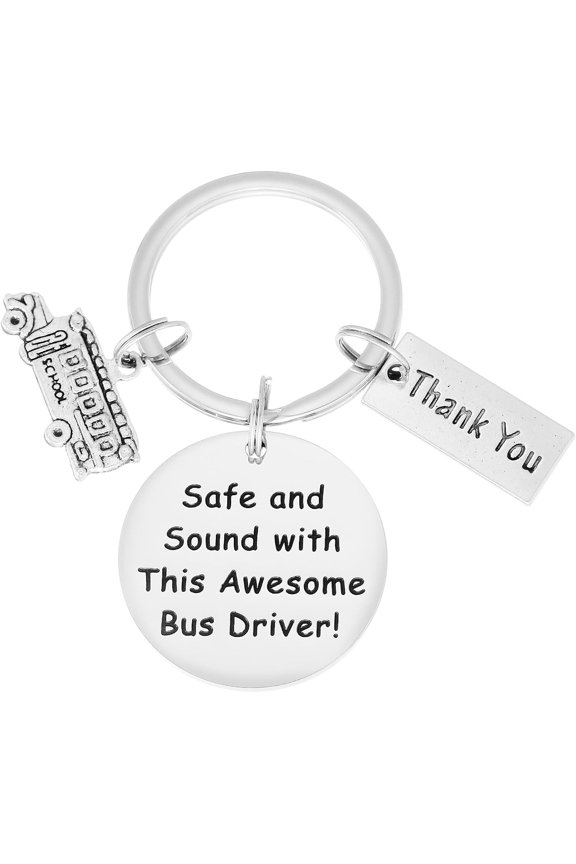 Bus Driver Appreciation Gifts Keychain Safe and Sound with This Awesome Bus Driver Bus Driver Gift
