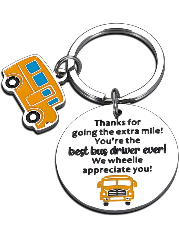 Bus Driver Appreciation Gifts for Men Women School Bus Drivers Day Thank You Jewelry Gifts for Driver Christmas Thanksgiving Birthday Gift from Kids Bus Driver Thank You for Keeping Me Safe Keychain