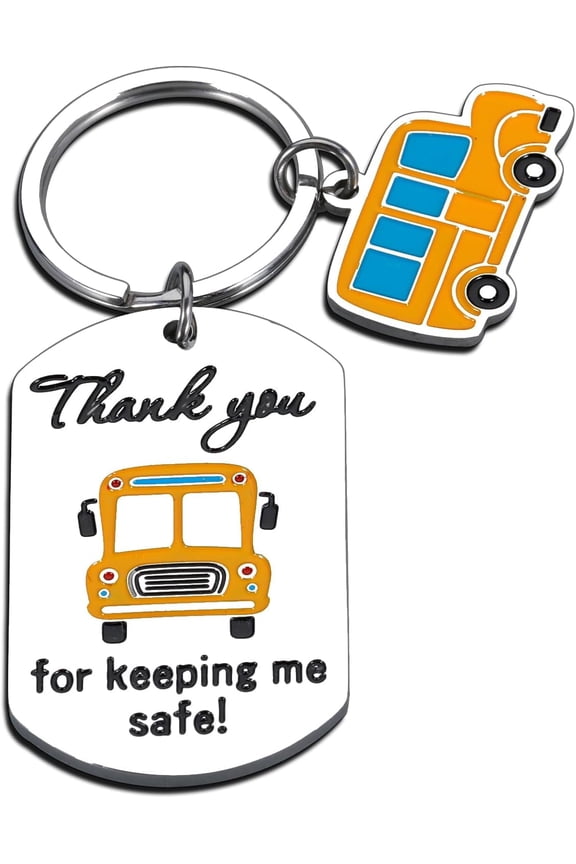 Bus Driver Appreciation Gifts for Men Women School Bus Gift Driver Stocking Stuffer for Men School Bus Drivers Day Gifts Thank You for Keeping Me Safe Bus Driver Keychain Birthday Back to School Gift