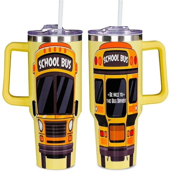 Bus Driver Appreciation Gifts, School Bus Driver Tumbler 40 OZ, School Bus Driver Gifts, Christmas Gifts for Bus Drivers, Back to School Gifts for Men Women, Bus Driver Travel Coffee Mug, Driver Cup