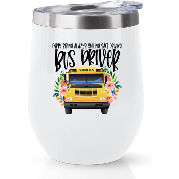 Bus Driver Appreciation Gifts For Women - School Bus Driver Gifts Mug - Funny Bus Driver Christmas Gift Coffee Cup - End Of Term School Gifts For Bus Drivers - Best Bus Driver Tumbler 12oz