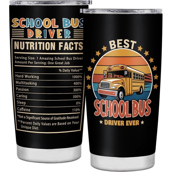 Bus Driver Appreciation Gifts for Men Women School Bus Driver Gifts Stainless Steel with Lid 20OZ