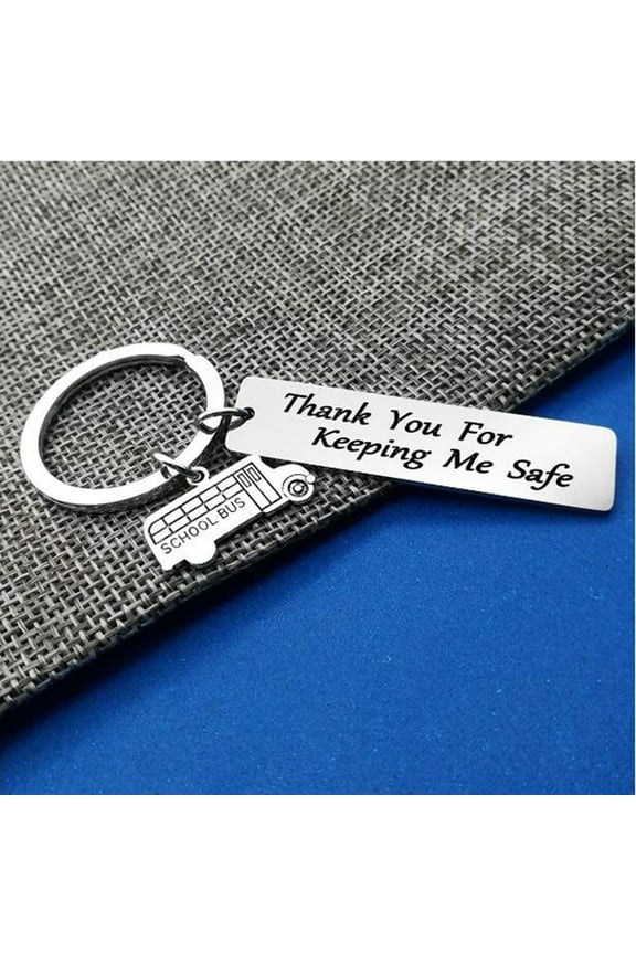 Bus Driver Appreciation Keychain Stainless Steel Thank You Gift for School Bus Drivers
