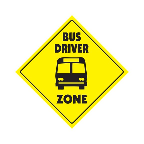 Bus Driver Crossing Sign Zone Xing | Indoor/Outdoor | 20" Tall stop kids school yellow driving sports