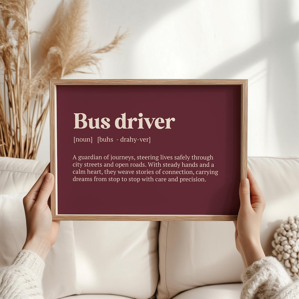 Bus Driver Definition Wall Art Print, Sentimental Thank You, Retirement ...
