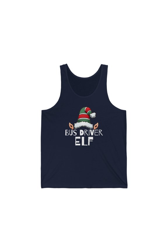 Bus Driver Elf Unisex Tank top, XS-2XL Christmas Holidays Xmas Elves