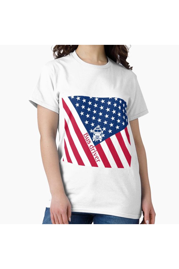 Bus Driver Flag Usa T-Shirt