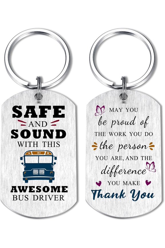 Bus Driver Gifts - School Bus Driver Appreciation Keychain - End of Year Thank You Gift from Students Kids Parents