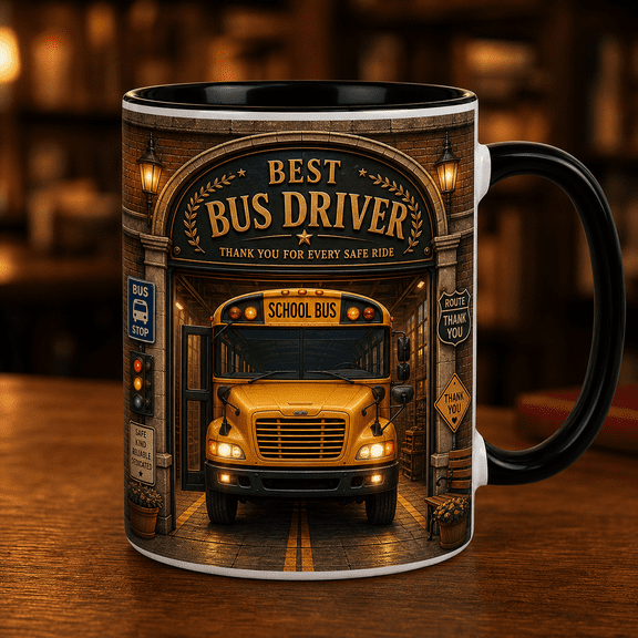 Bus Driver Ceramic Coffee Mugs, Best Bus Driver Accent, Driver Appreciation Gift 11 oz 15 oz