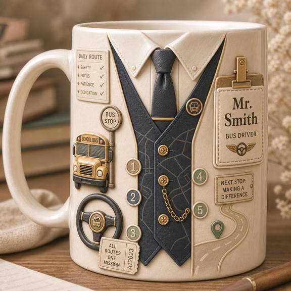 Bus Driver Mug Route-Inspired Coffee Cup Gift for Transportation Workers