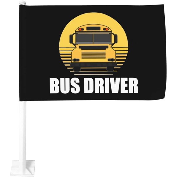 Bus Driver School Bus Car Flag Double Sided Printed Car Flag 12x18 Inch