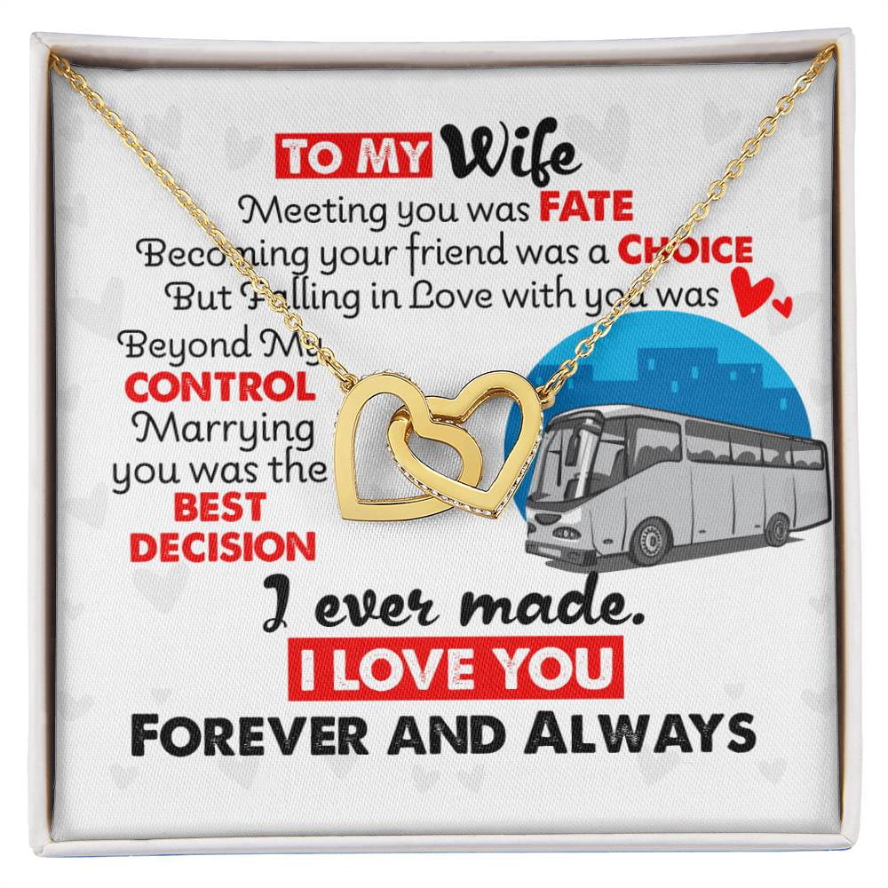 Bus Driver's Wife, Interlocking Hearts Necklace, 14K White Gold or 18K ...