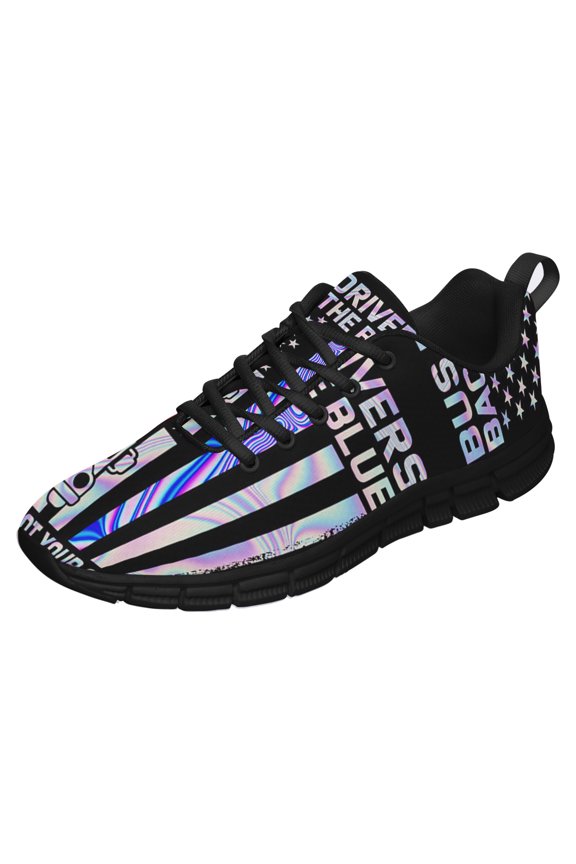 Bus Drivers Back The Blue Running Shoes Sneakers Mesh Black Size 5