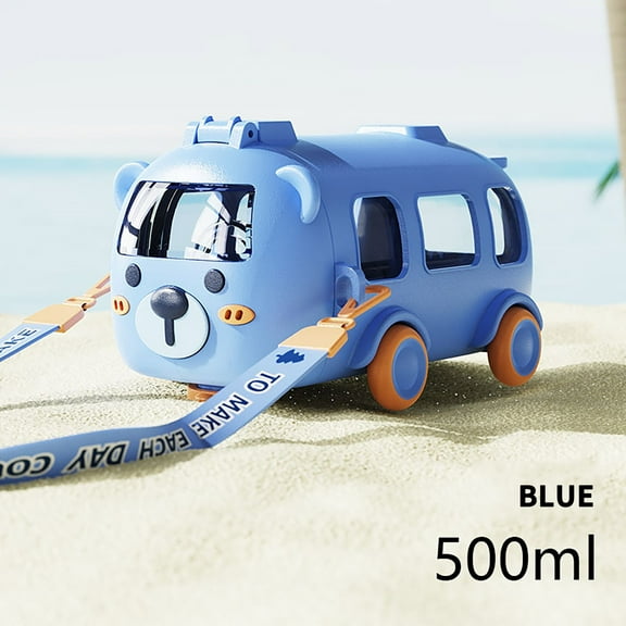 Bus Originality Straw Water Cup, Leak-Proof 500ml Water Cup for Boys and Girls, Perfect for School or Kindergarten, Safe and Convenient for Daily Hydration