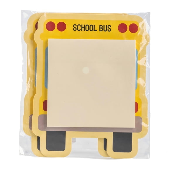 Bus Shape Sticky Notes 30 Sheets, 2 Count, 3.93 x 5 Inch, Teacher Appreciation Gift