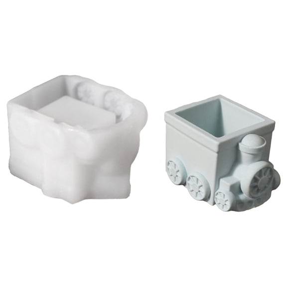 Bus Shaped Succulents Plant Silicone Flower Pots Plasters Castings Storage Box
