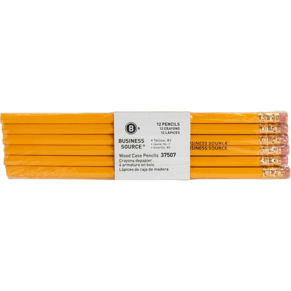 Business Source Woodcase Pencil - #2 Pencil Grade - Yellow Barrel - 12 / Dozen (BSN37507)