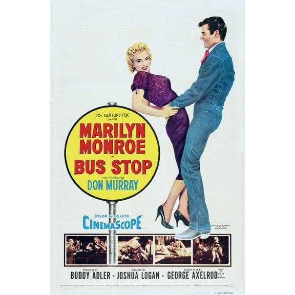 Bus Stop Movie Poster Marilyn Monroe 12x16 Print on Metal Sign 12in x 16in Square Adults Poster Time