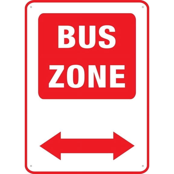 Bus Zone Right Arrow Sign Signs Outdoor, Uv Printed Aluminum 12 X 8 In, Weatherproof And Security Signs For Home Or Business
