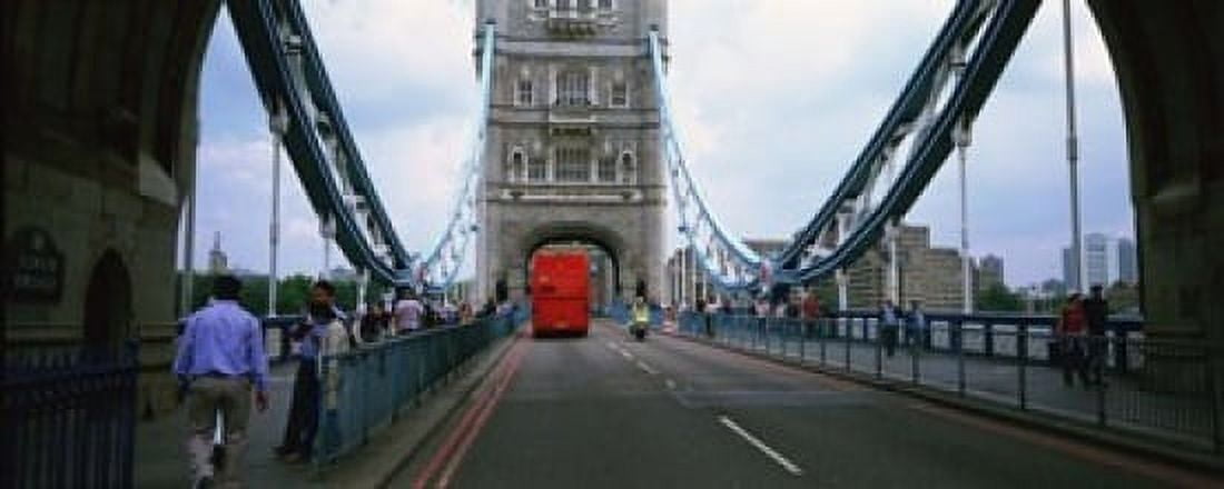 Bus on a bridge London Bridge London England Canvas Art - Panoramic Images (15 x 6)