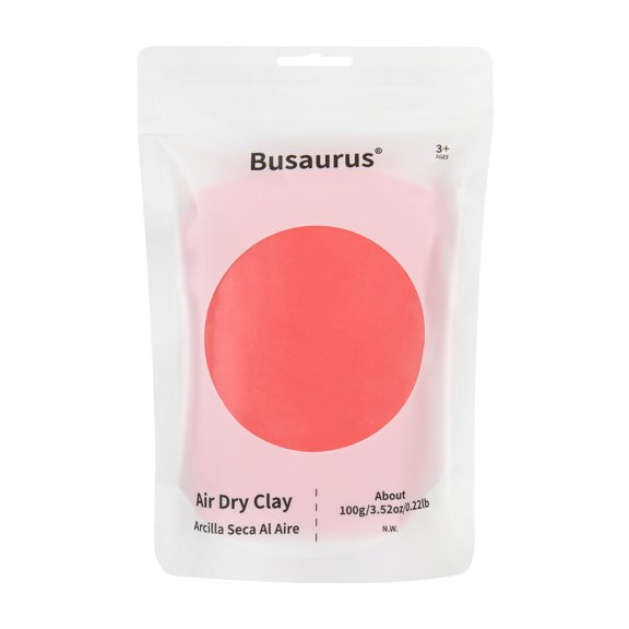 Busaurus Red Air-Dry Modeling Clay Refill Pack, 100g Foam Clay for Kids Arts and Crafts, Non-Sticky Slime Supplies for Age 3+