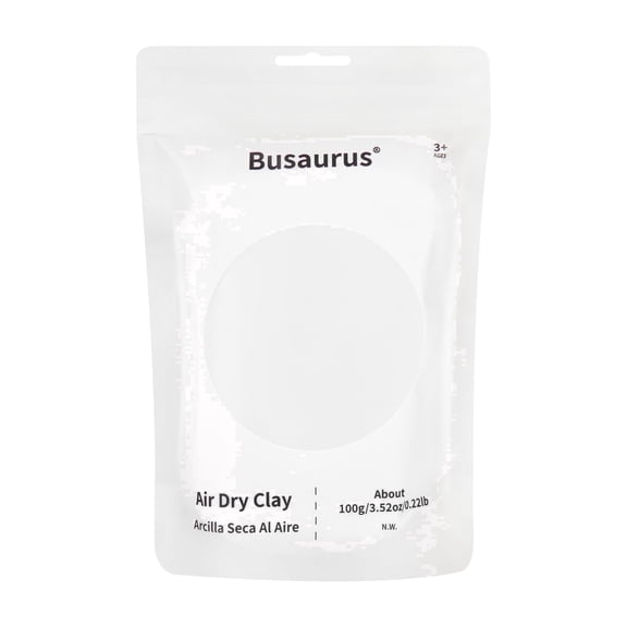 BUSAURUS Air Dry Foam Clay, 100g, White, Soft Magic Modeling Clay for Kids & Teachers