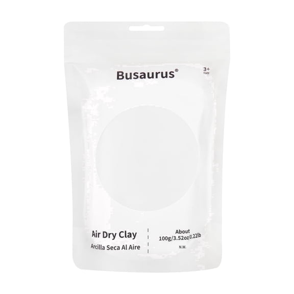 BUSAURUS Air Dry Foam Clay, 1 Pack, 100g, White, Non-Toxic Soft Modeling Clay for Kids Ages 3+