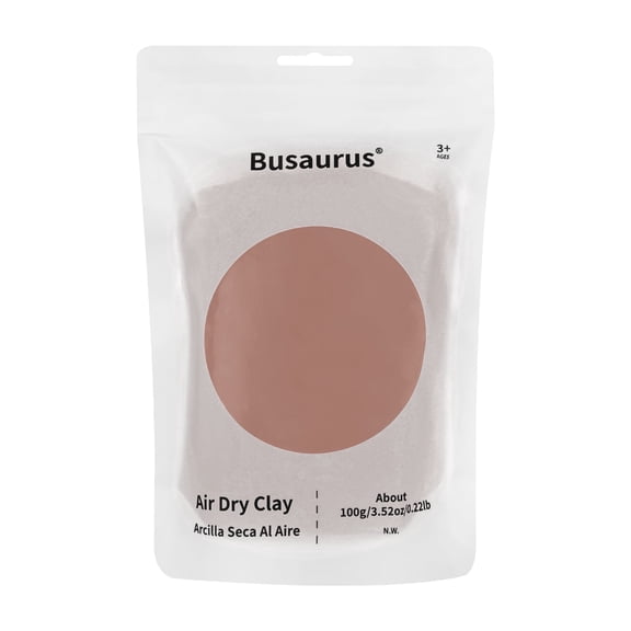 BUSAURUS Air Dry Foam Clay, 1 Pack, 100g, Brown, Non-Toxic Soft Modeling Clay for Kids Ages 3+