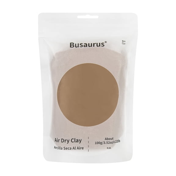Busaurus Brown Air-Dry Modeling Clay Refill Pack, 100g Foam Clay for Kids Arts and Crafts, Non-Sticky Slime Supplies for Age 3+
