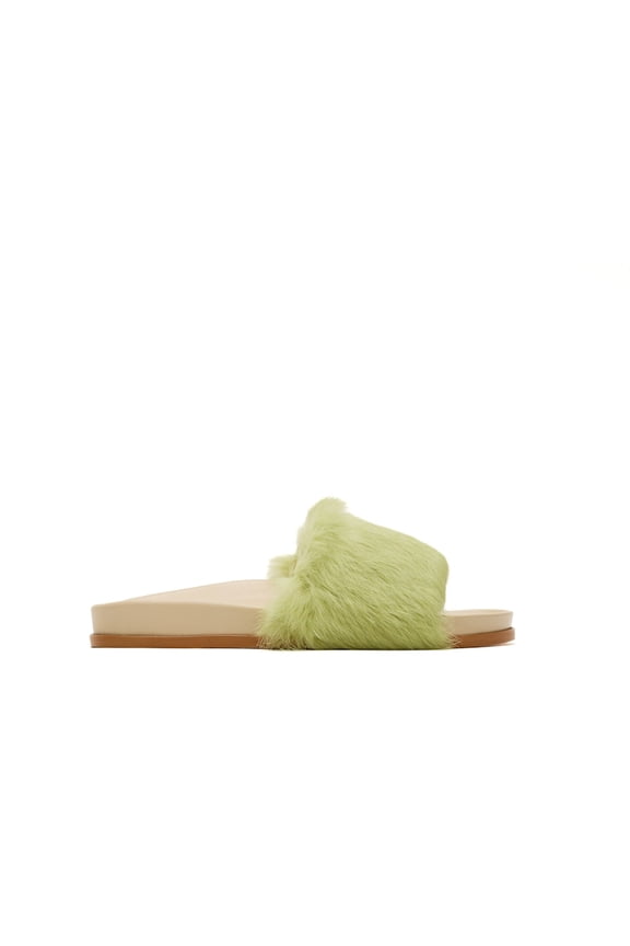 Women's Fur Clot Leather Slide Green, from StockX