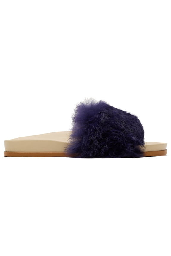 Women's Fur Clot Leather Slide Purple, from StockX