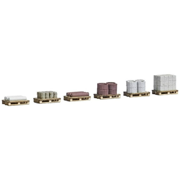 Busch 1813 H0 6 Pallets with Building Material Kit