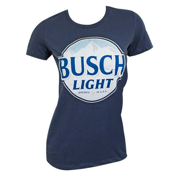 Busch 46368-Small Busch Light Logo Womens Navy Blue T-Shirt - Small