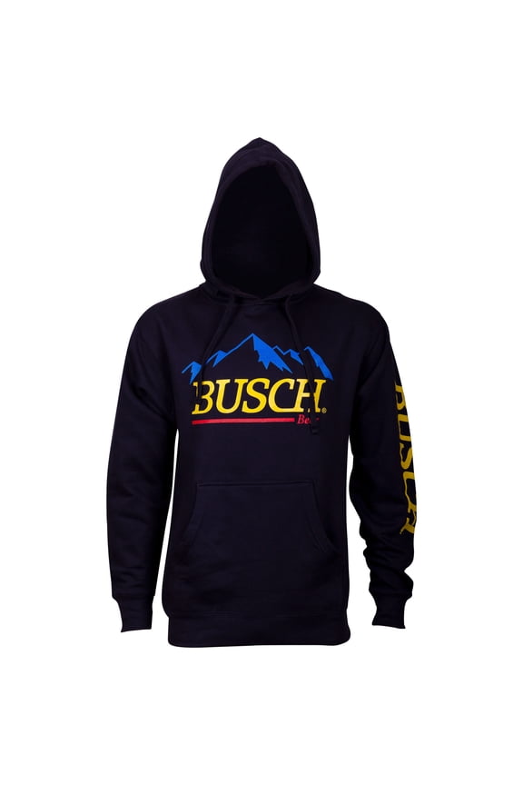 794278-S Busch Men Beer Mountain Logo Blue Hoodie - Small