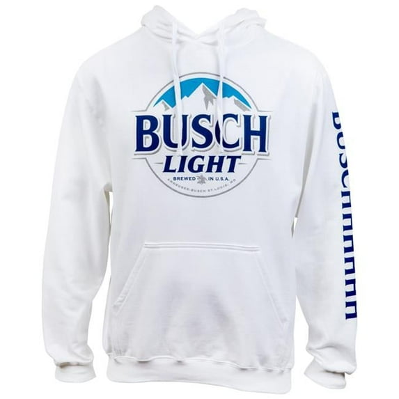 Busch 817292-large Light Beer Logo White Colorway Hoodie - Large