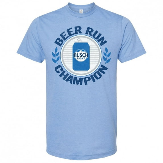 Busch 860498-small Light Beer Run Champion T-Shirt for Mens, Blue - Small