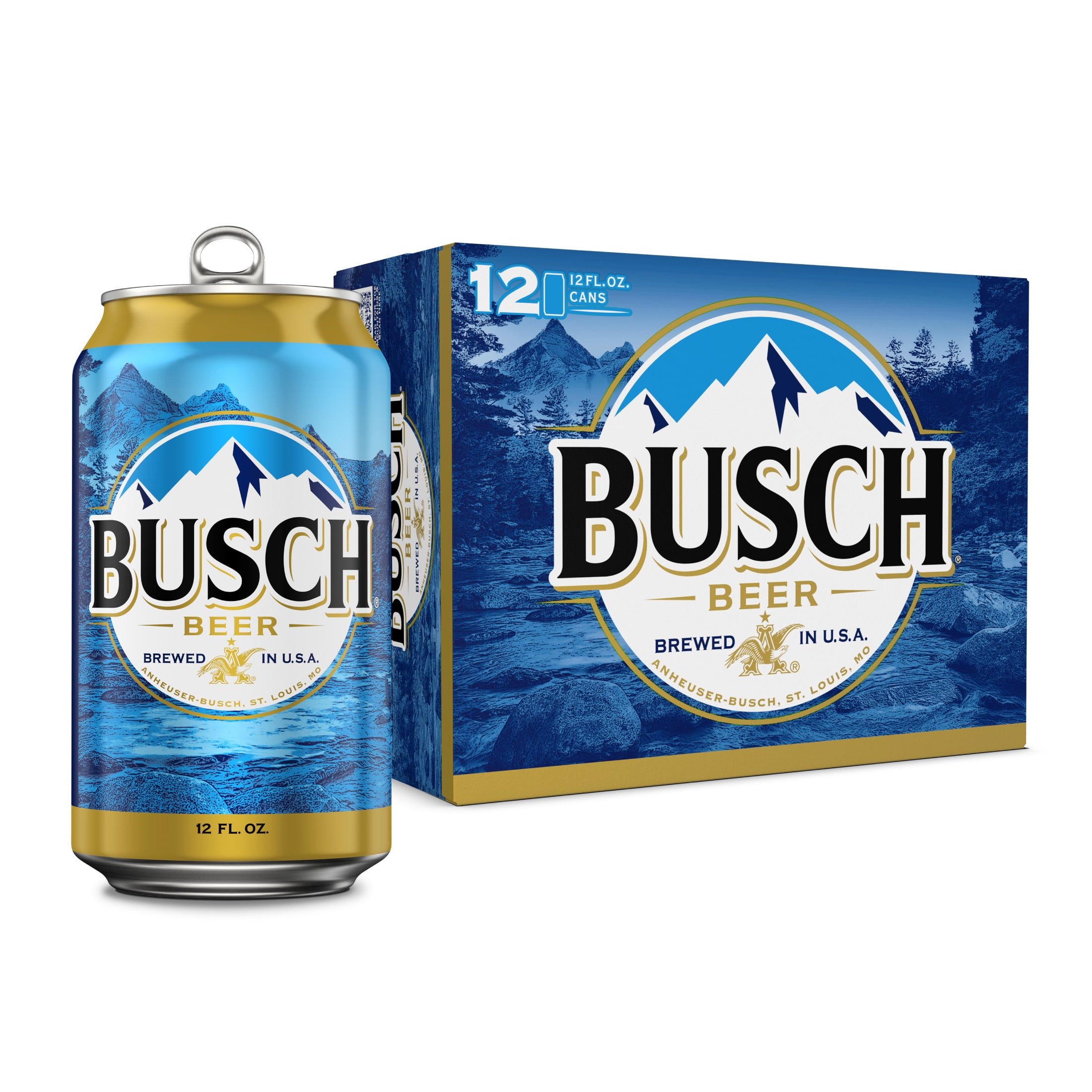 Busch American Lager Beer 12 Pack 12 fl oz Aluminum Cans 4.3% ABV