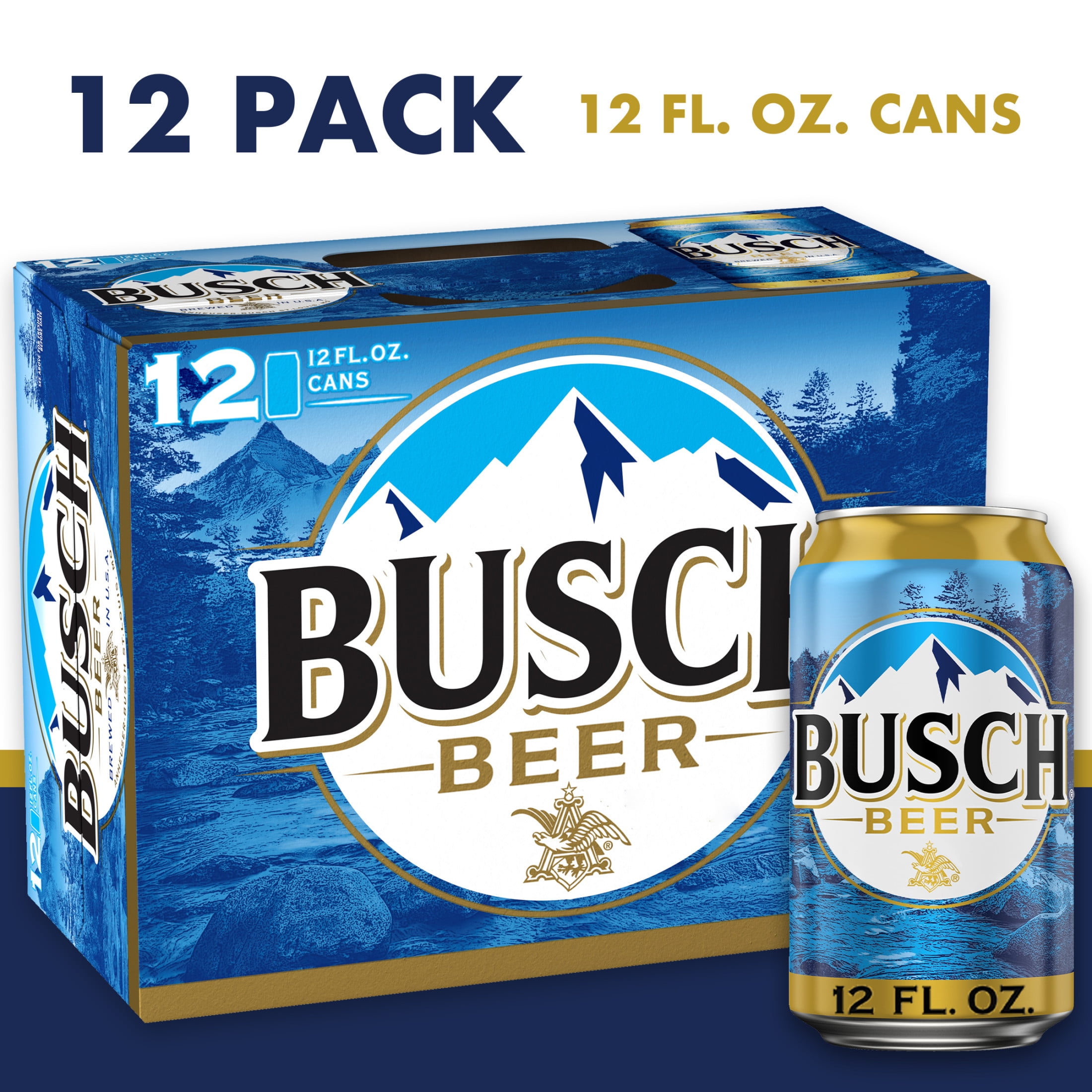 Busch Beer, 12 Pack Beer, 12 fl oz Cans, 4.3 ABV, Domestic