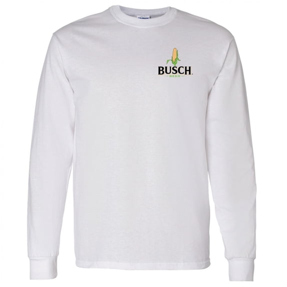 Busch Beer Corn Chest Logo Long Sleeve Shirt-Small