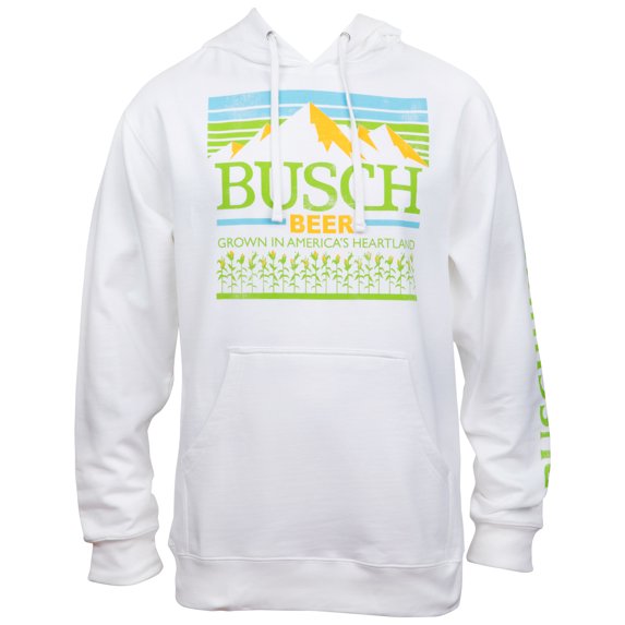 Busch Brewed In America's Heartland White Hoodie-XLarge