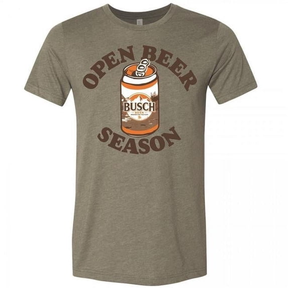 Busch Busch Beer Hunting Open Beer Season Can Military T-Shirt, Green - Extra Large
